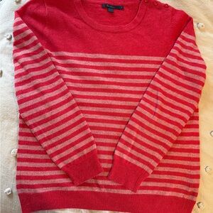Vibrant Boden Striped Sweater with Button Accents